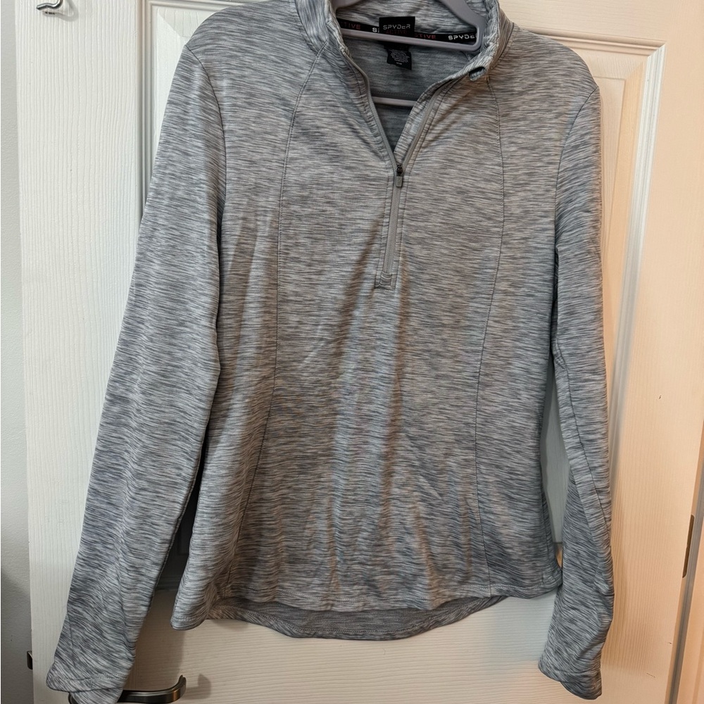Gray Quarter-Zip Pullover Spyder Active Medium - image 1
